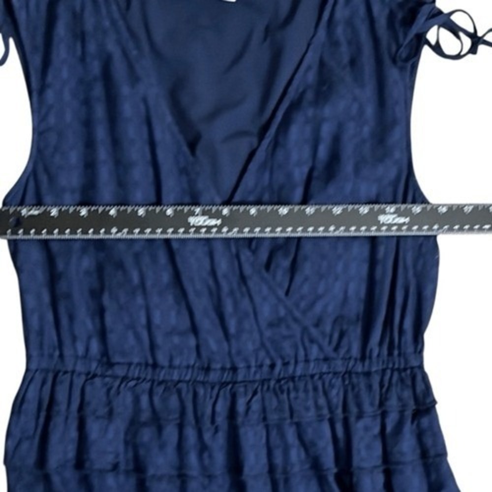Nordstrom Dress S Navy ruffle Romantic Cottagecore Faux Wrap Travel Vacation - Picture 6 of 11